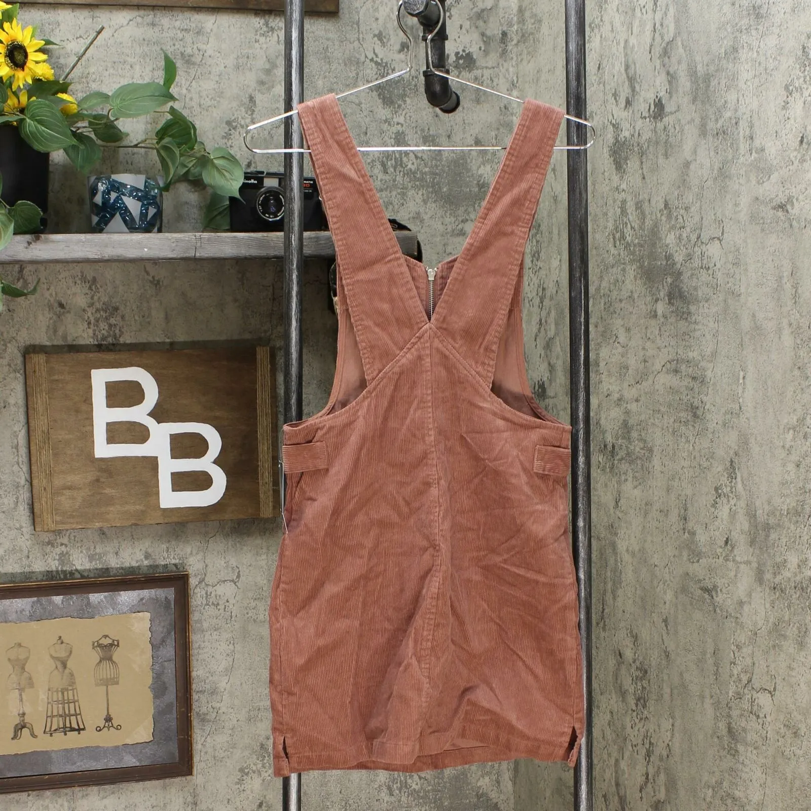 Wild Fable Women's Sleeveless Square Neck Corduroy Zip Mini Pinafore Dress