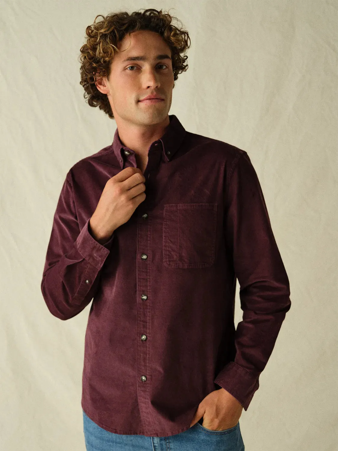 Wilder Stretch Corduroy Shirt | Burgundy