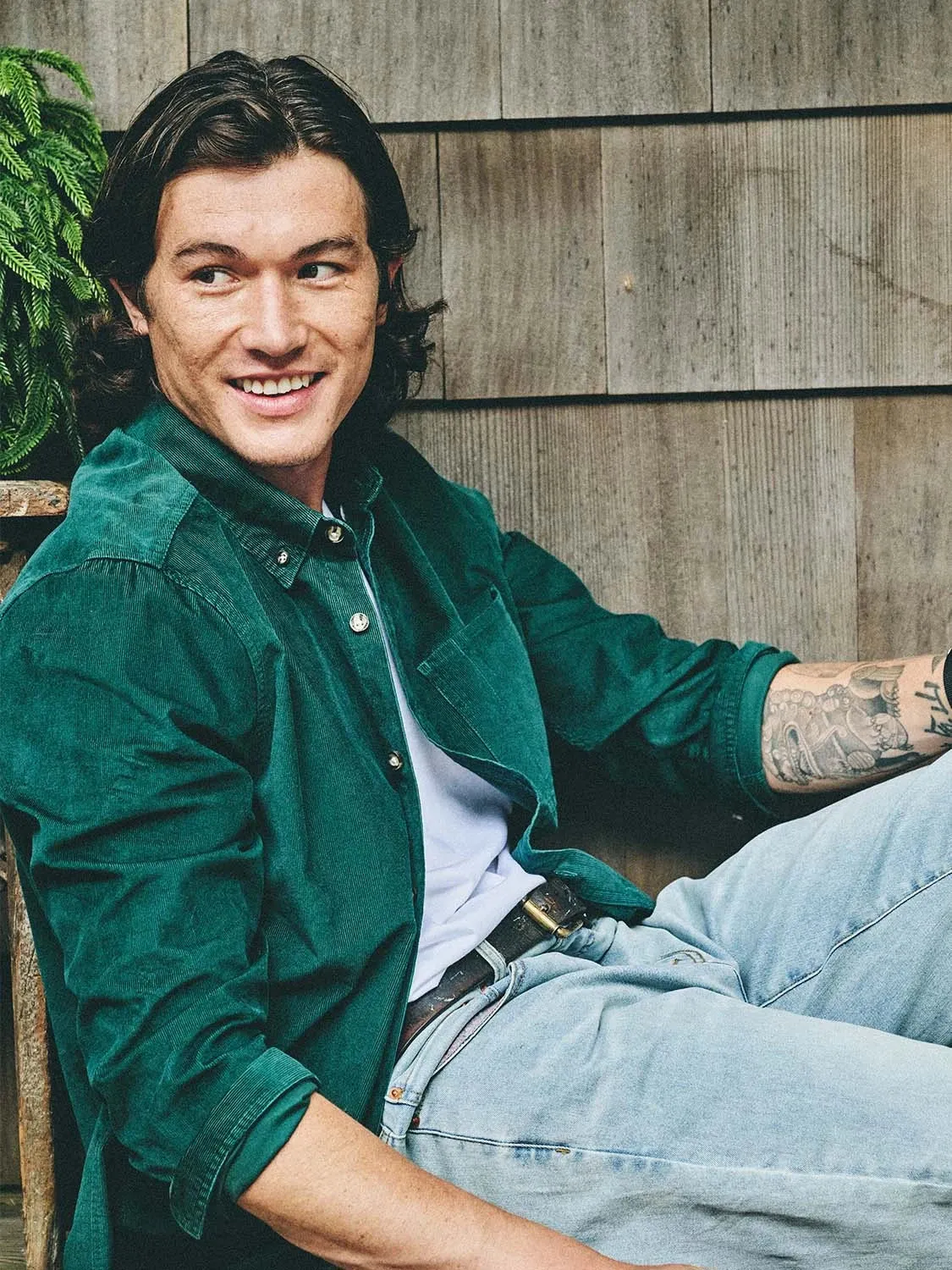 Wilder Stretch Corduroy Shirt | Hunter Green