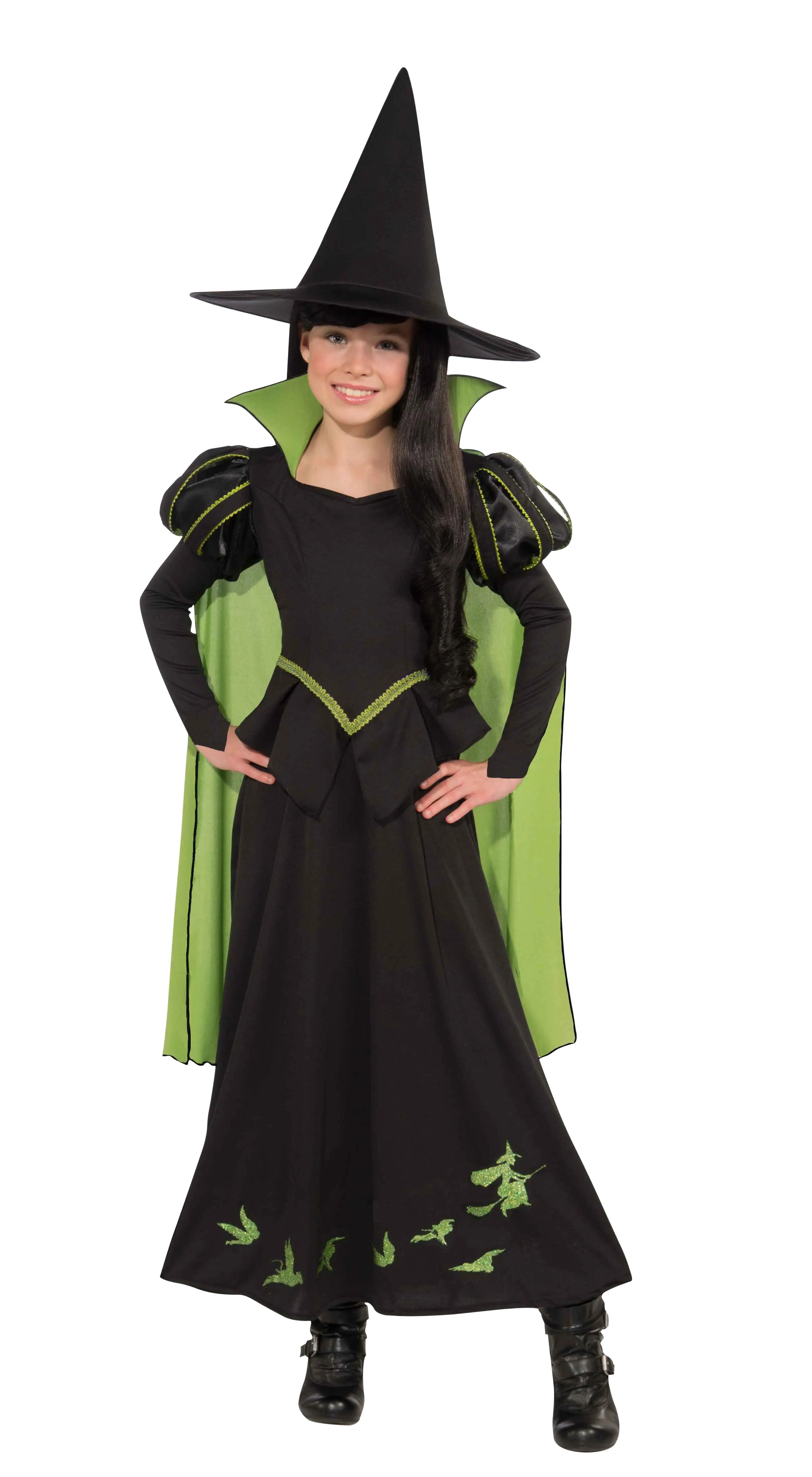 Wizard of Oz Wicked Witch Of The West Deluxe Girl's Costumes (Available in 3 Sizes)