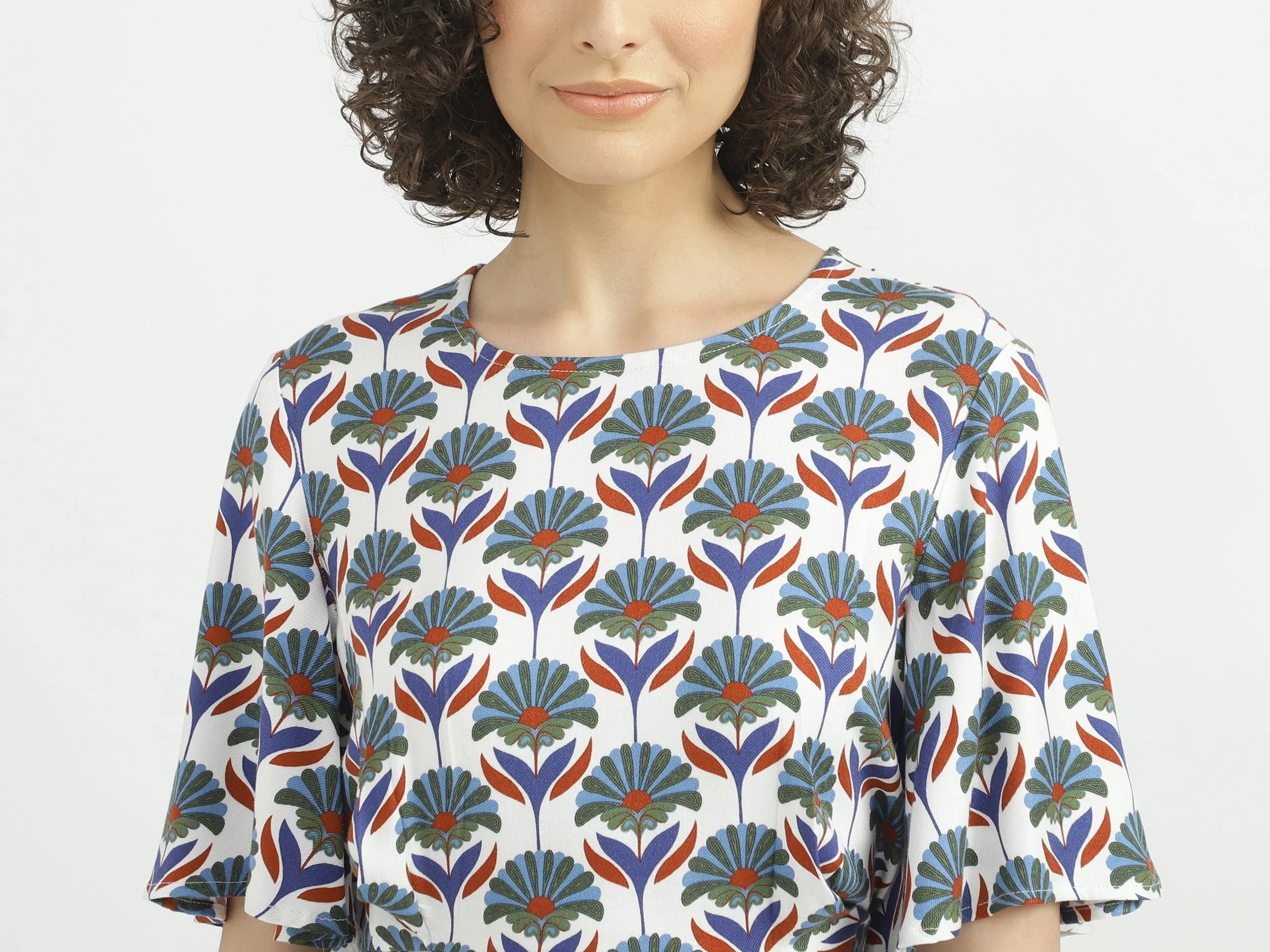 Women Printed Round Neck Top