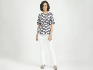 Women Printed Round Neck Top
