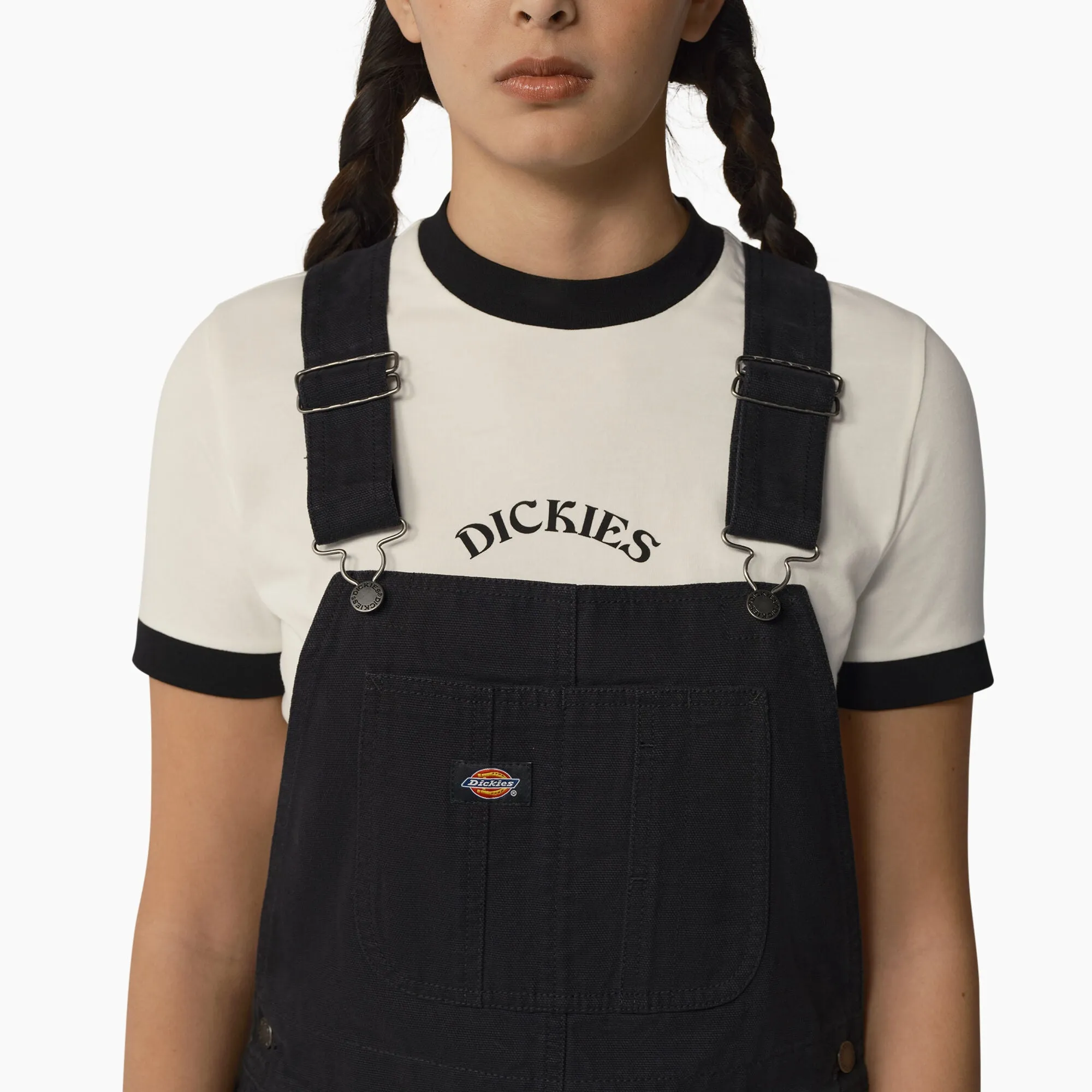 Women's Duck Canvas Short Bib - Stonewashed Black
