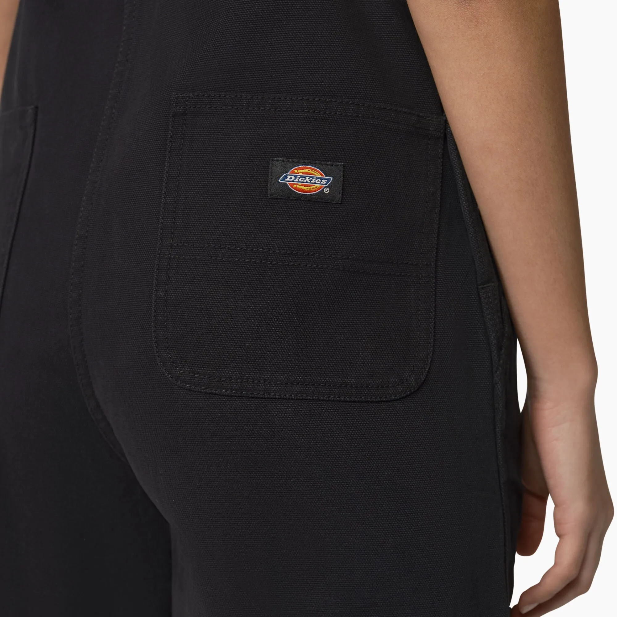 Women's Duck Canvas Short Bib - Stonewashed Black
