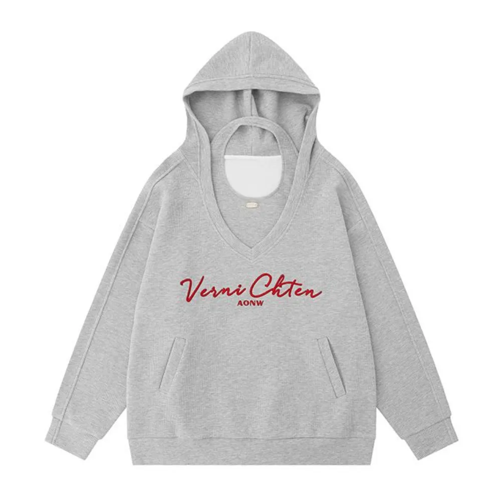 Women's Halter Solid Color Waffle Hoodie