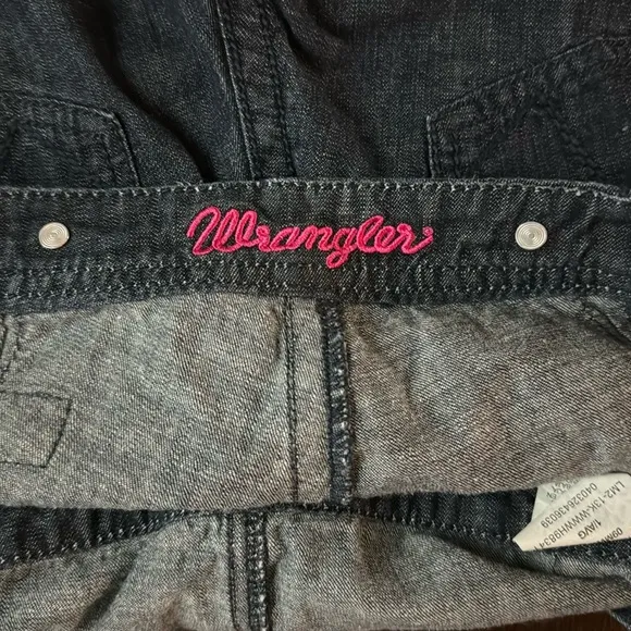 Wrangler Jean Short Overalls - RARE Spaghetti Straps Open Back Dark Wash Size 1