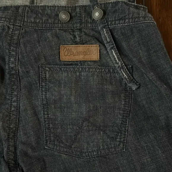 Wrangler Jean Short Overalls - RARE Spaghetti Straps Open Back Dark Wash Size 1
