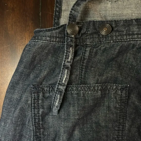 Wrangler Jean Short Overalls - RARE Spaghetti Straps Open Back Dark Wash Size 1