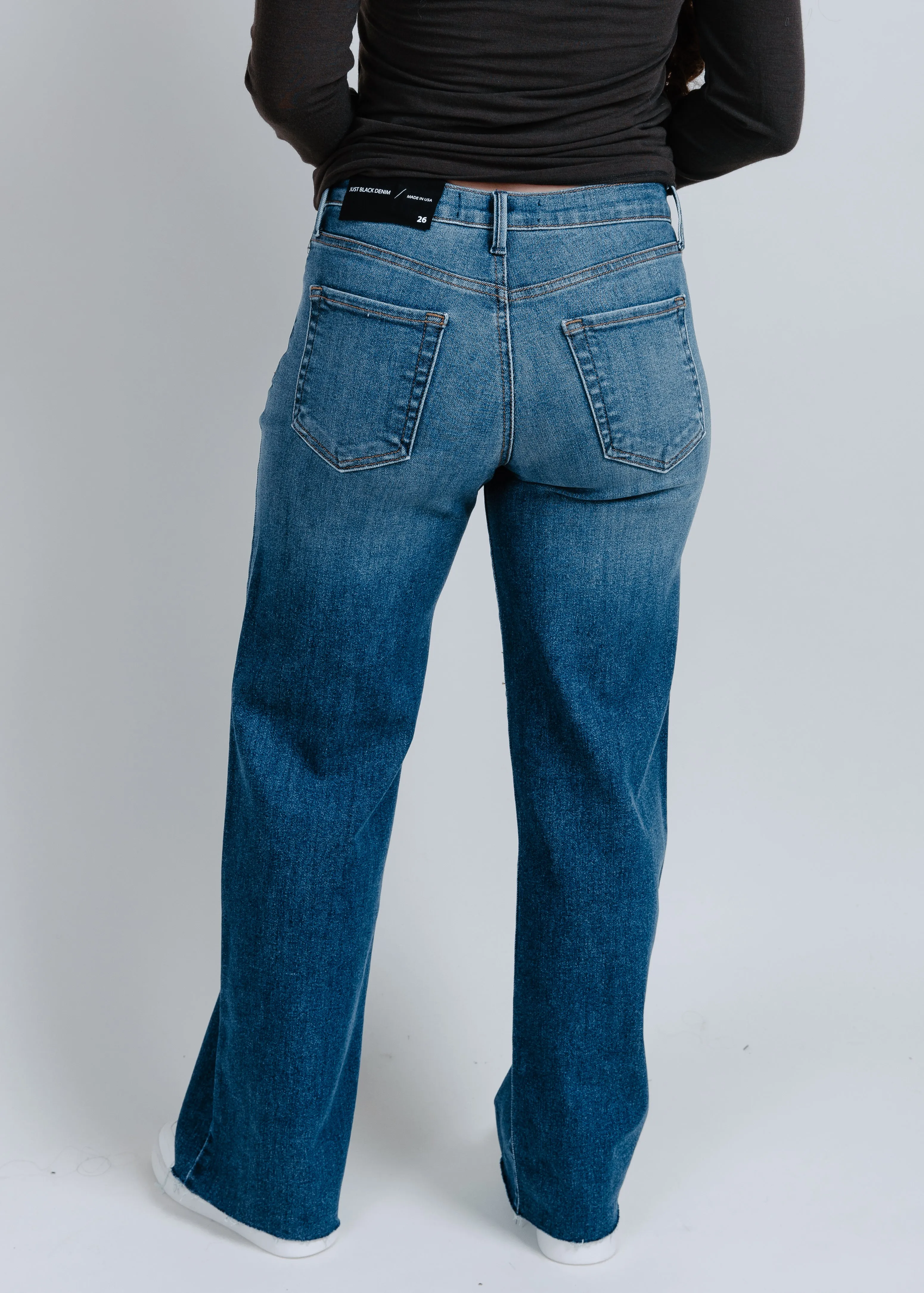 Wrenley Slim Palazzo Scissor Cut - Dark Wash