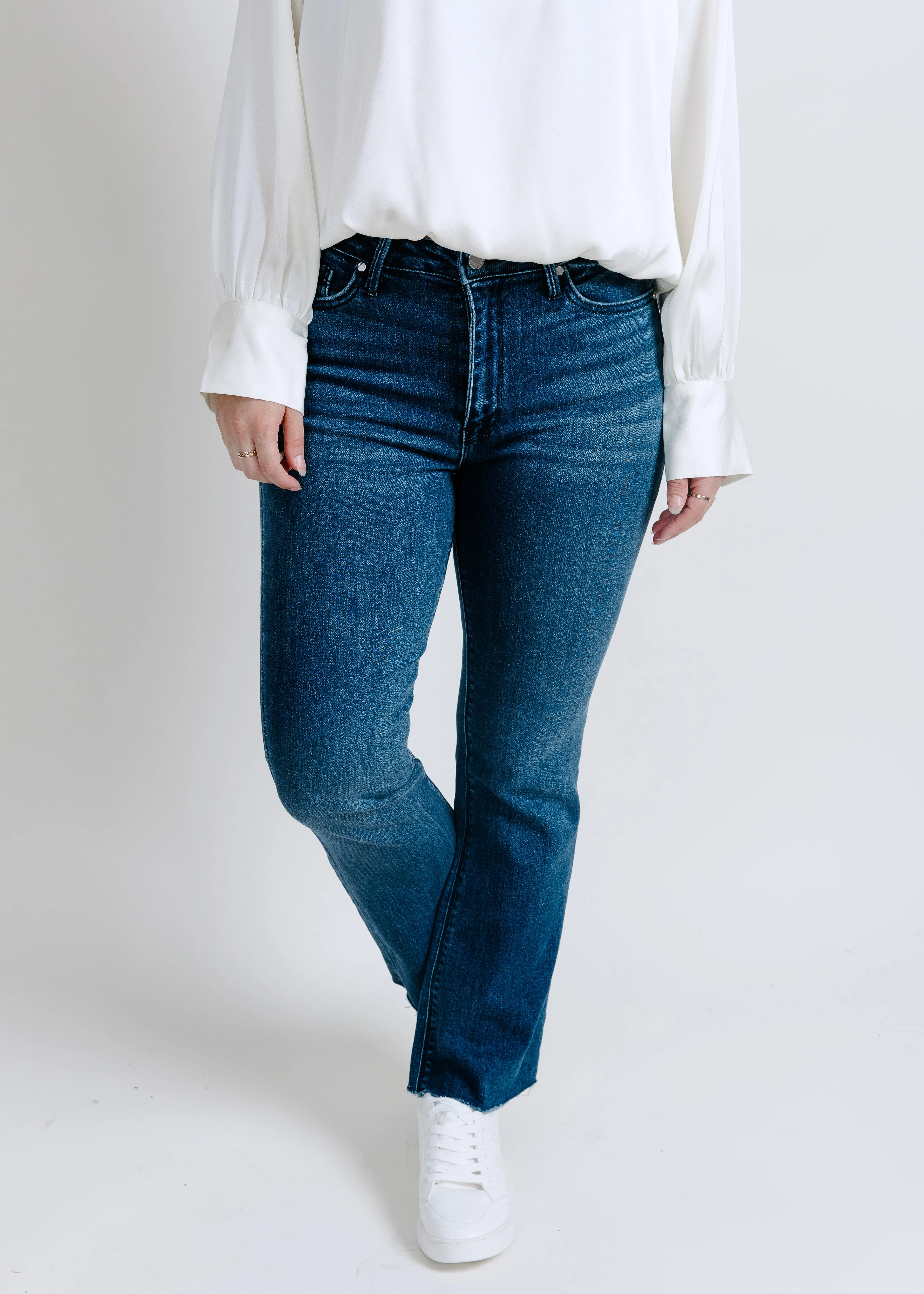 Wrenley Slim Palazzo Scissor Cut - Dark Wash