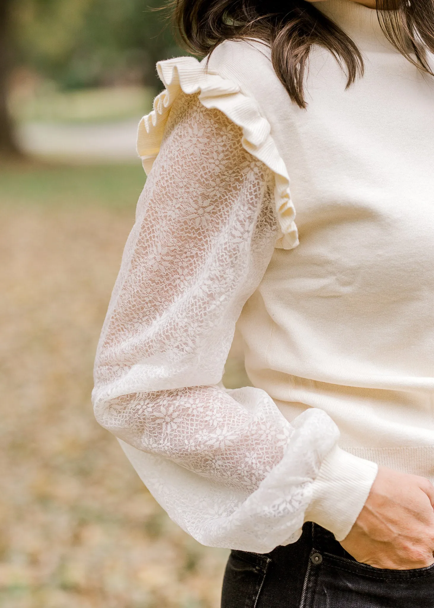 X Ivory Details Sweater