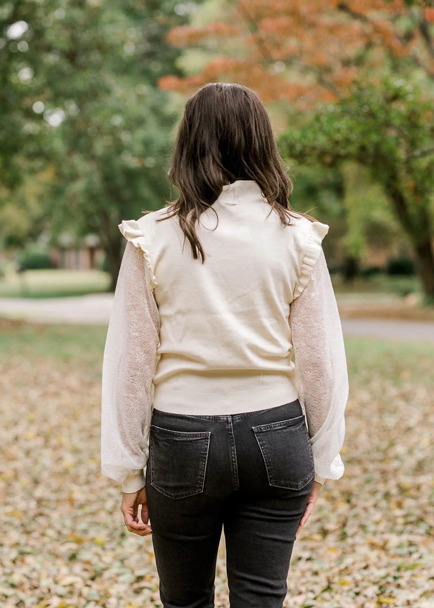 X Ivory Details Sweater