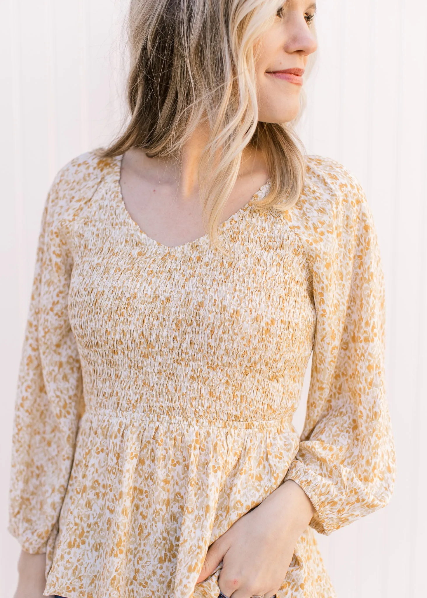 X Yellow Ditsy Floral Top
