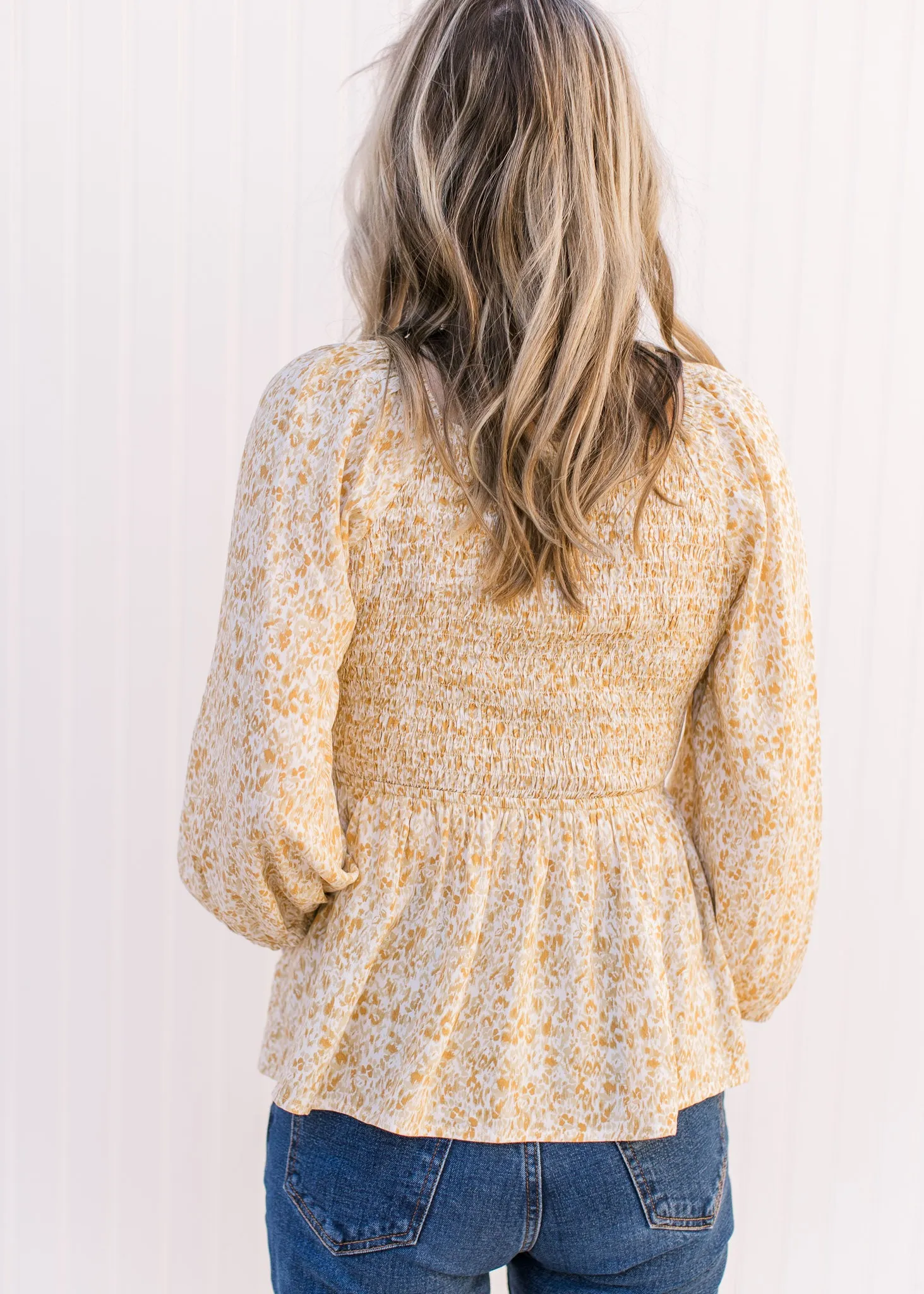 X Yellow Ditsy Floral Top
