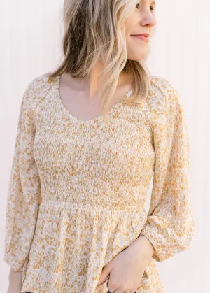 X Yellow Ditsy Floral Top