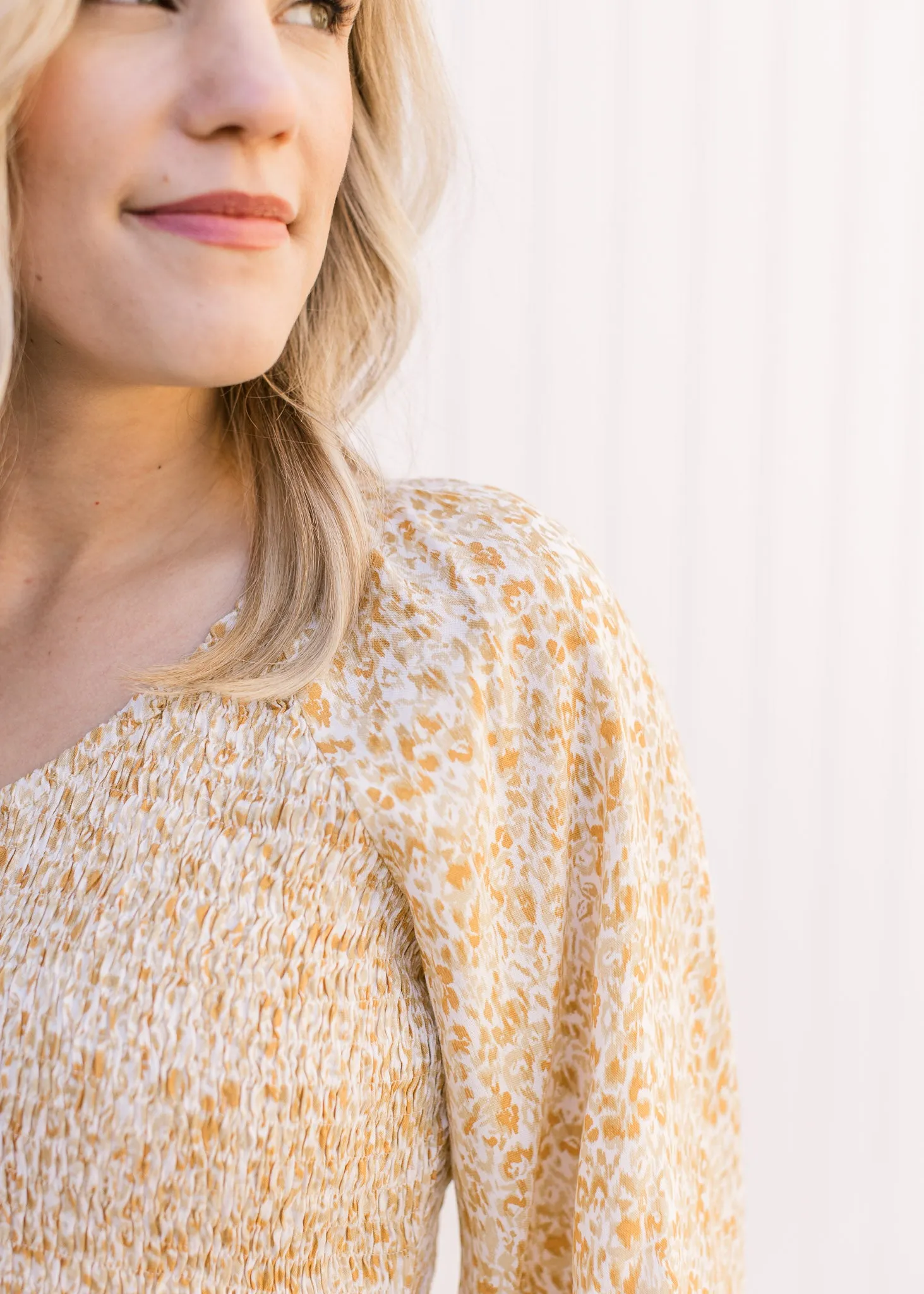 X Yellow Ditsy Floral Top