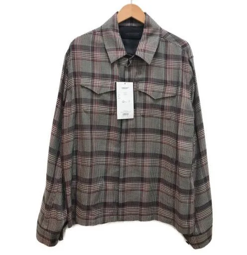 [XL] DS! Undercover SS20 Polyester/Wool Plaid Shirt Jacket Grey