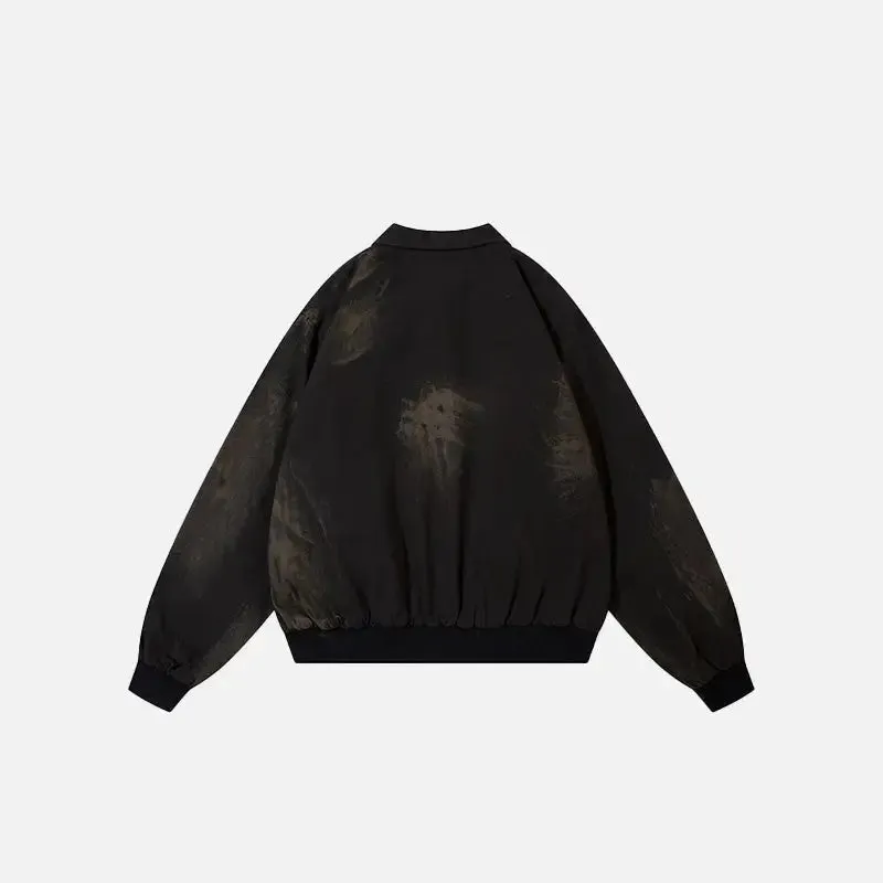 Y2K Patchwork Loose Zip Jacket for Chic Casual Style