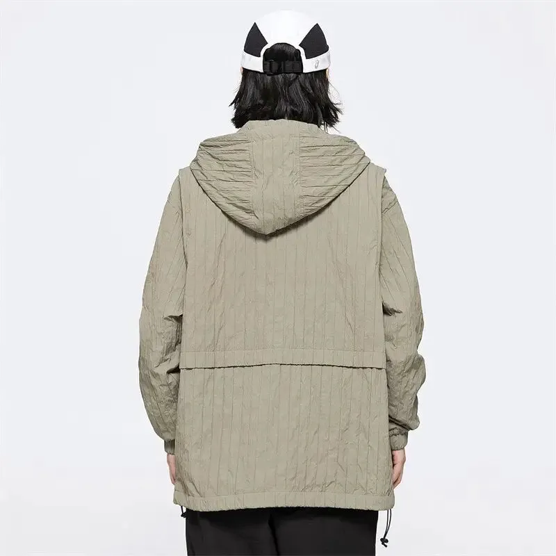 Y2K Windbreaker Hooded Jacket in Premium Nylon and Polyester