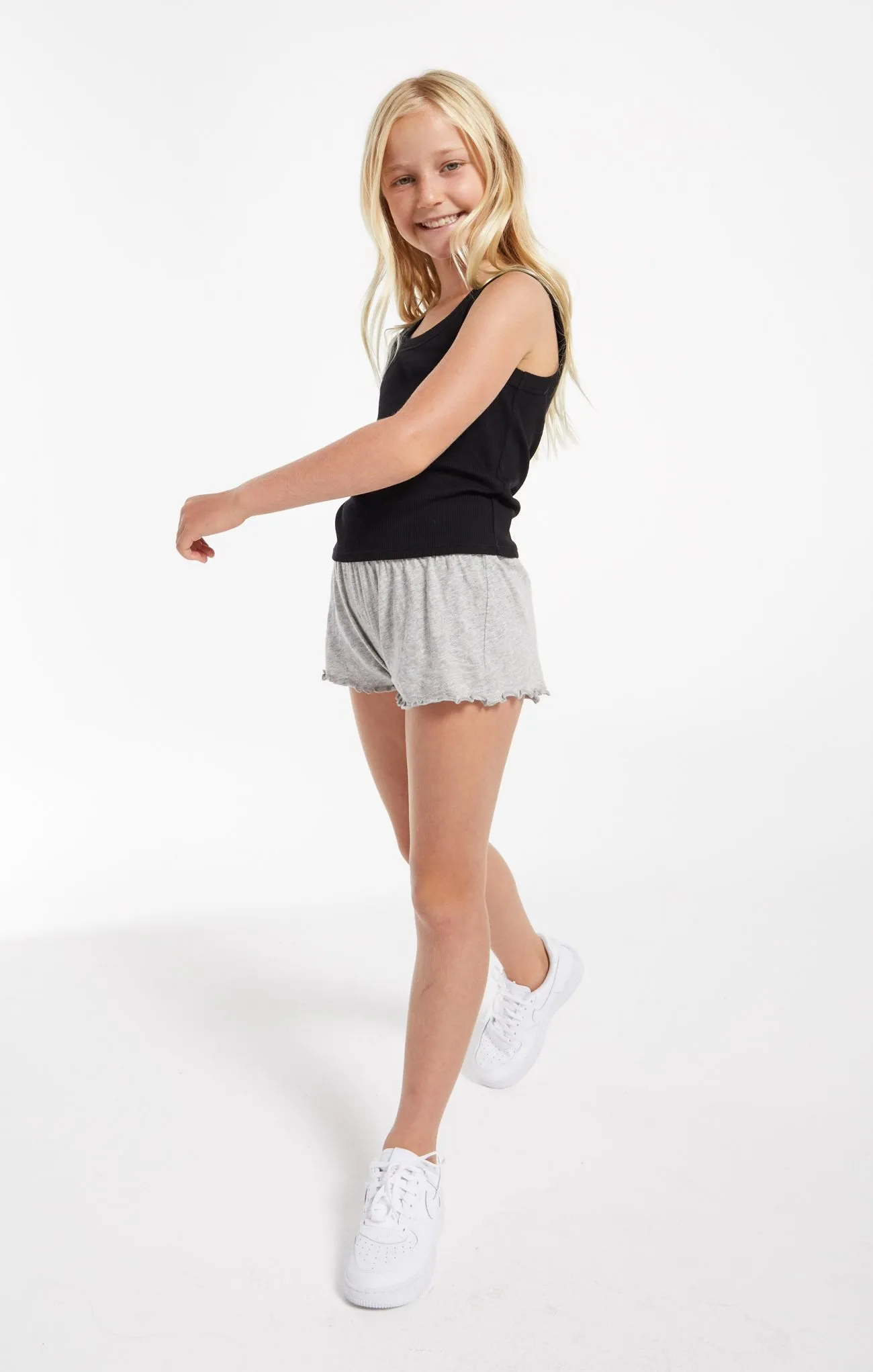 Z Supply Girls Emery Short - Heather Grey