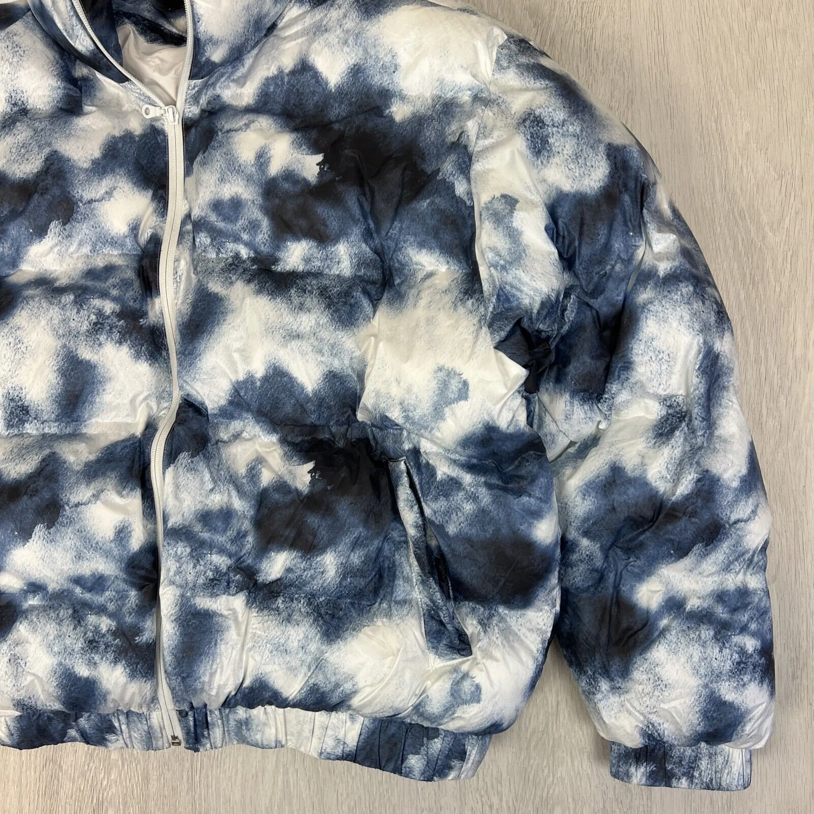 Zanerobe Mens Full Zip Tye-Die Puffer Jacket Size Large