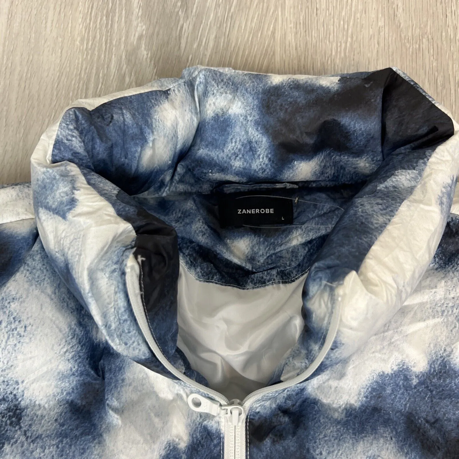 Zanerobe Mens Full Zip Tye-Die Puffer Jacket Size Large