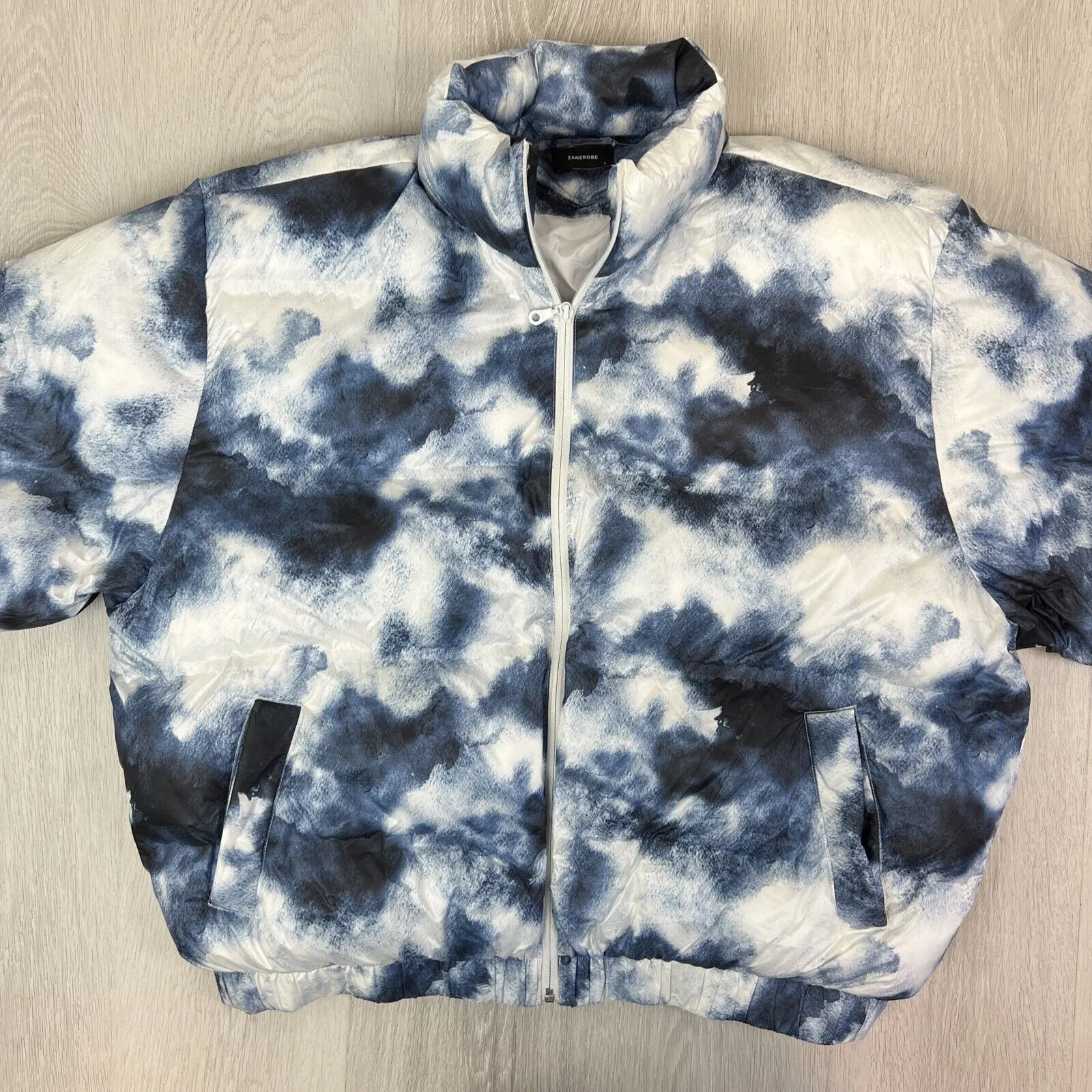 Zanerobe Mens Full Zip Tye-Die Puffer Jacket Size Large