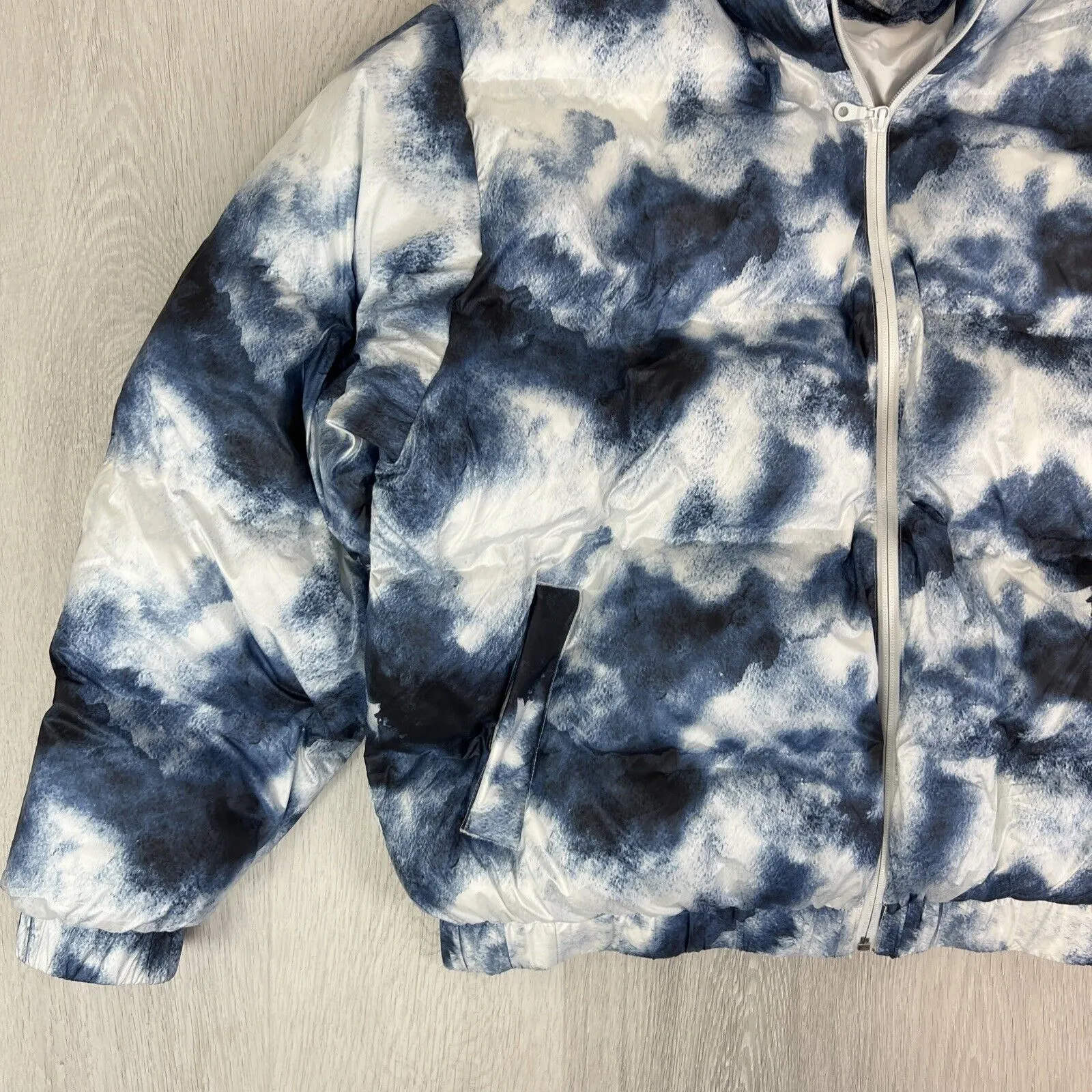 Zanerobe Mens Full Zip Tye-Die Puffer Jacket Size Large