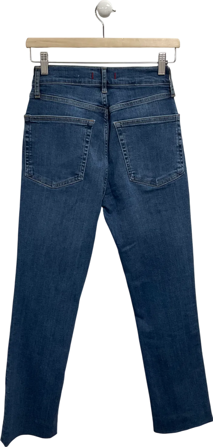 ZARA Blue High Rise Straight Jeans UK 6