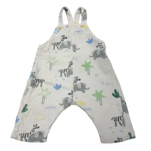 Zara Boy's White Print Overalls size 0/3 m