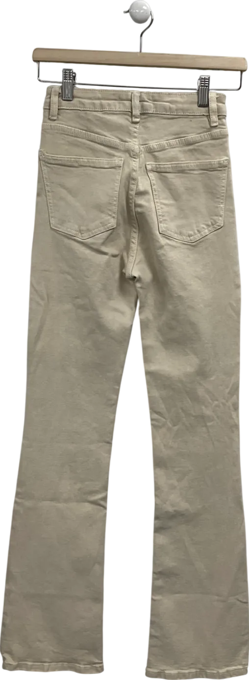 ZARA Cream Straight-leg Jeans W34