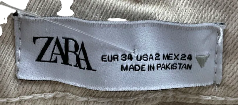 ZARA Cream Straight-leg Jeans W34