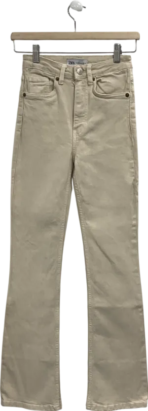 ZARA Cream Straight-leg Jeans W34