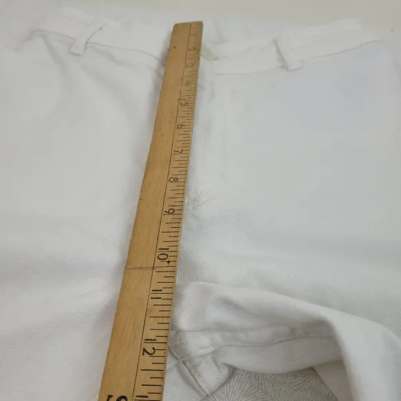 Zara The Marine Straight High Waisted Wide Leg Women's White Jeans Raw Hem 4