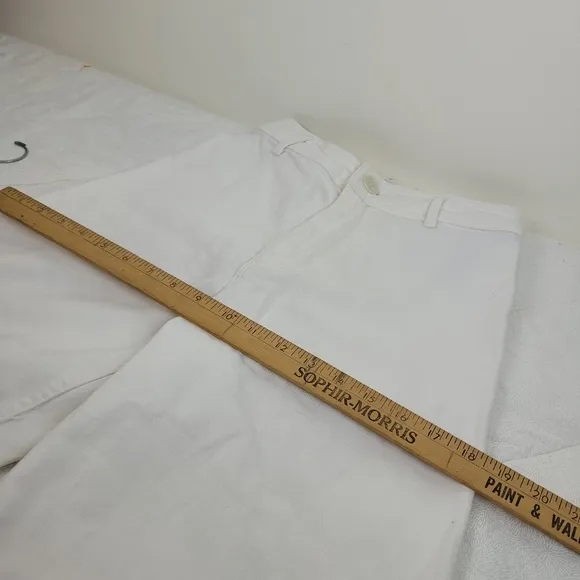 Zara The Marine Straight High Waisted Wide Leg Women's White Jeans Raw Hem 4