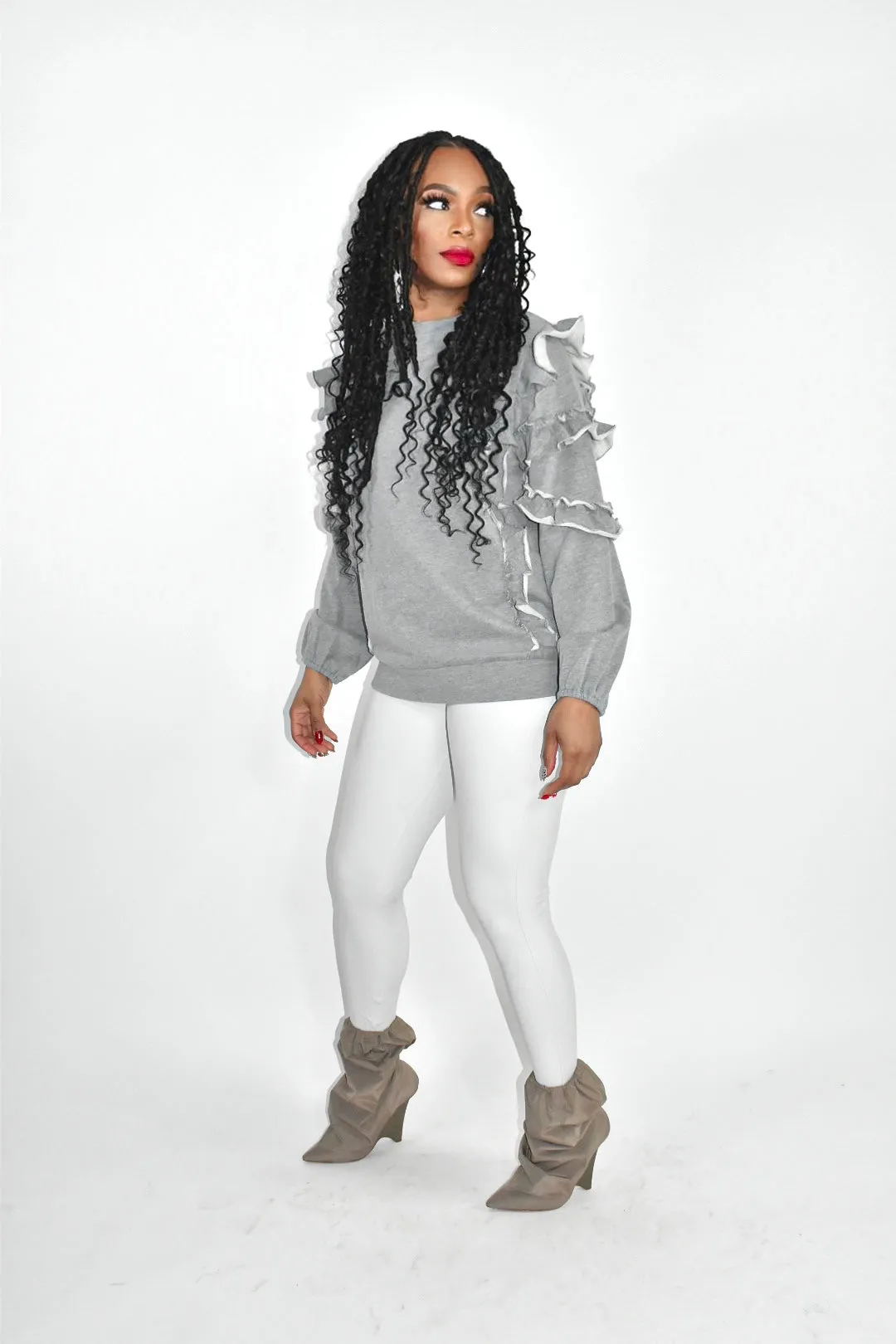 Zarah Ruffled Crewneck