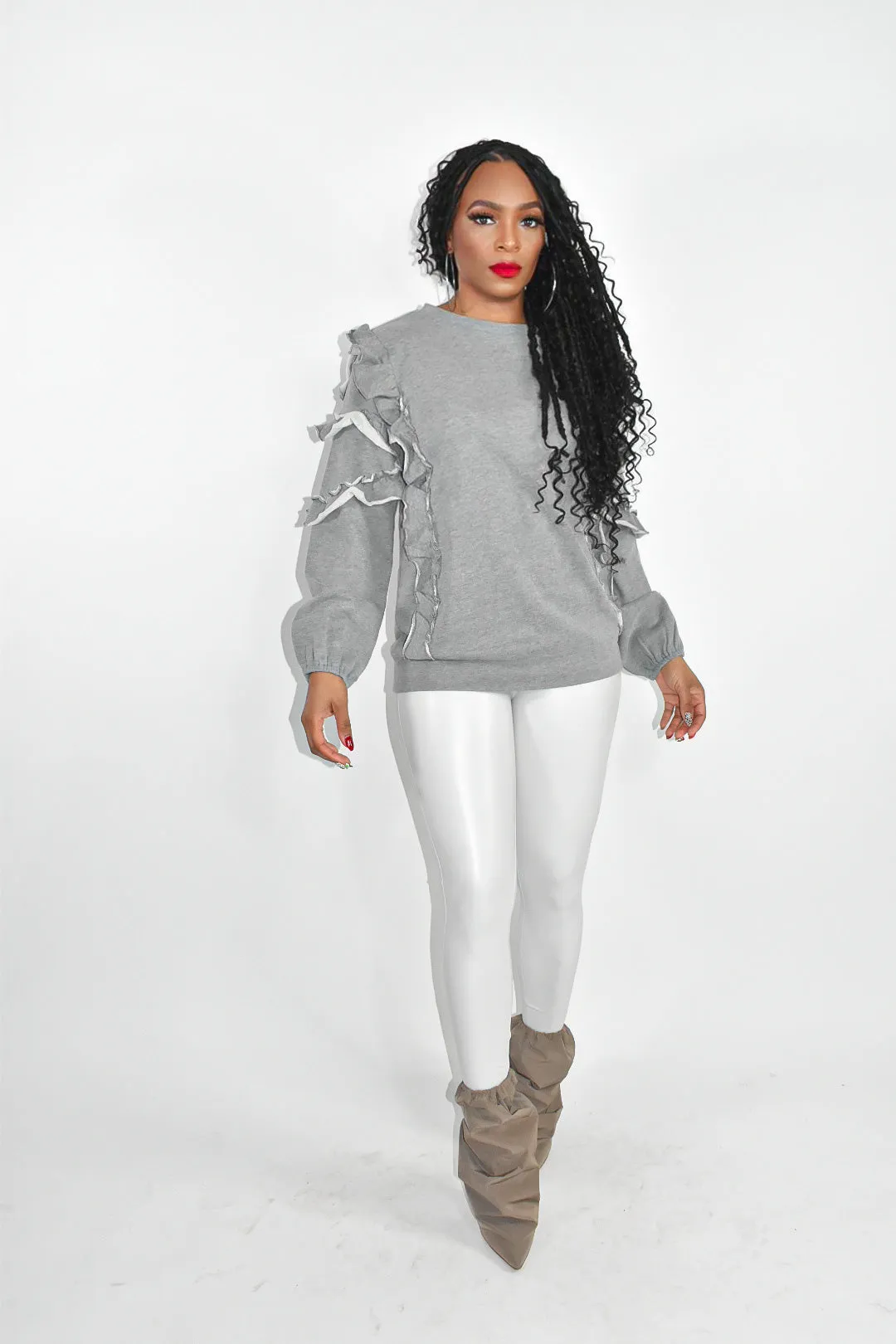 Zarah Ruffled Crewneck