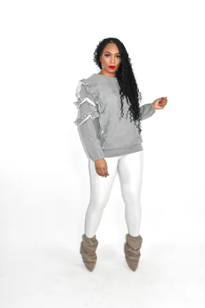 Zarah Ruffled Crewneck