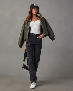 Zhaire High Rise Pocketed Straight Jeans