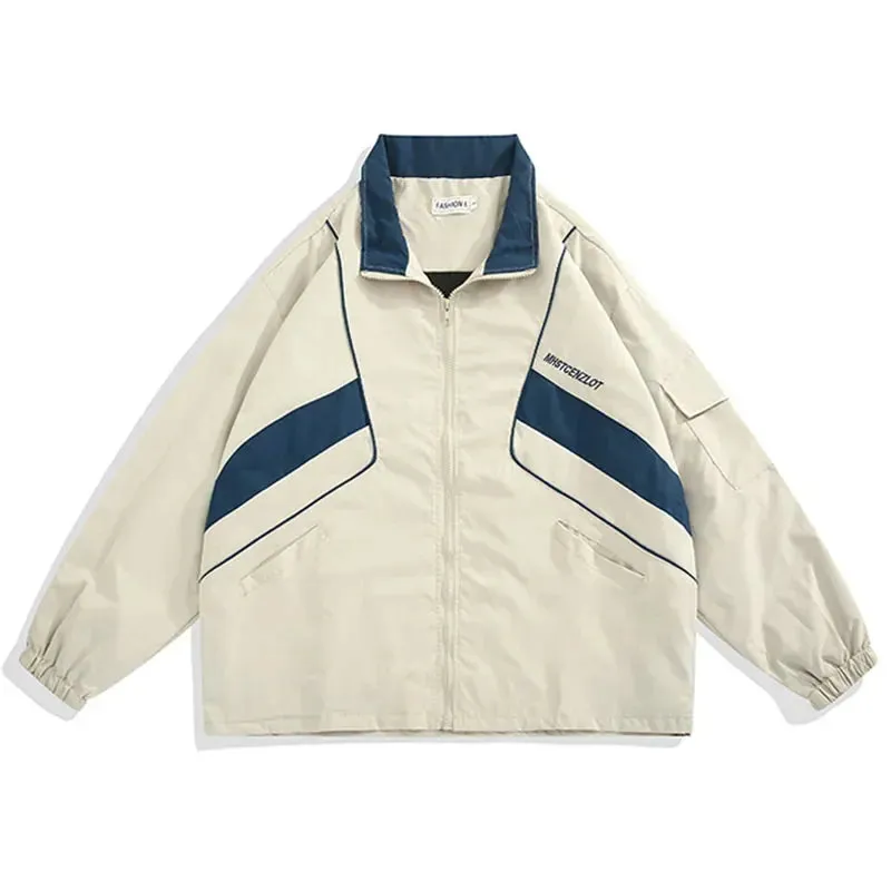 Zip-Up Turn Down Collar Jacket