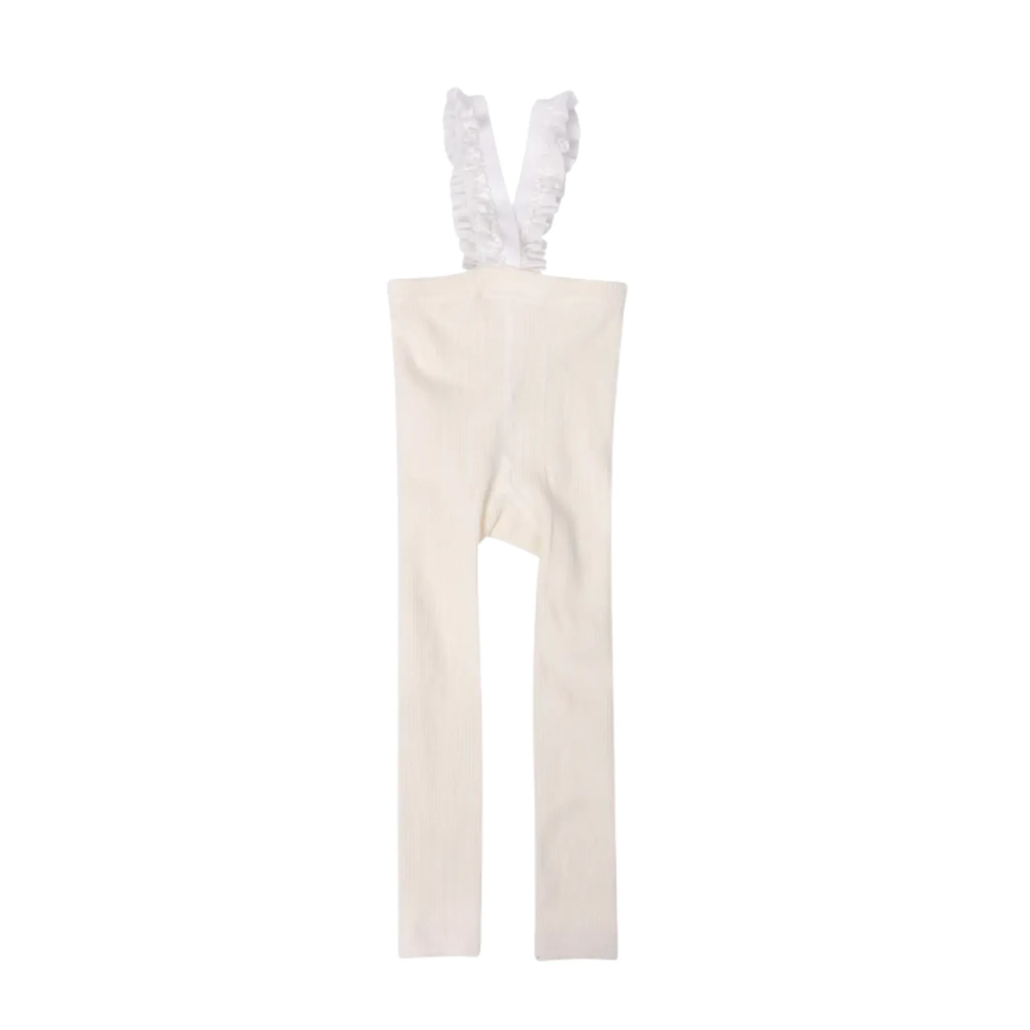 Zubii Ribbed Ruffle Overalls Short